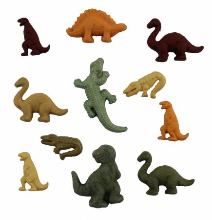 Dinosaur Buttons of the Childhood Collection by Buttons Galore. 5/8 inch to 1 inch