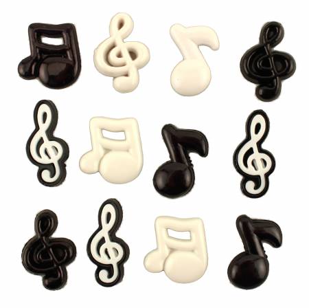 Music Notes Buttons of the Hobbies Collection by Buttons Galore. 3/4 inch