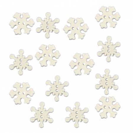 Snowflakes Buttons of the Holiday Collection by Buttons Galore. 5/8 inch - 2 hole