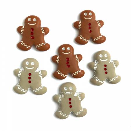 Gingerbread Cookies Buttons of the Christmas Collection by Buttons Galore. 1 inch