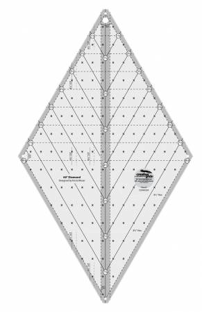 60 Degree Diamond Ruler by Creative Grids. Total Size : 9 3/4 inch x 16 1/2 inch