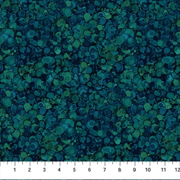Cedarcrest Falls by Deborah Edwards and Melanie Samra for Northcott Fabrics. Navy Teal Bubbles - A Blue and Green Bubble Pattern. 