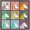 Lisa the Unicorn pattern designed by Elizabeth Hartman. Pattern includes a pillow cover, small quilt or large quilt.