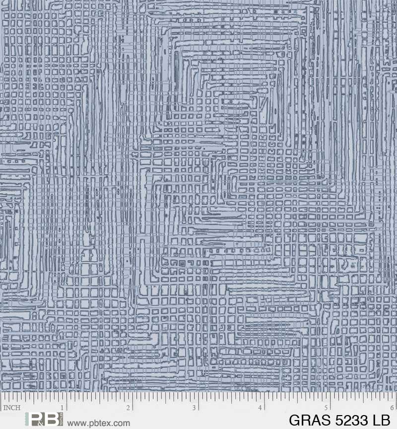 Grass Roots by P & B Textiles. Light Blue - A Intricate Geometric Blender in a Light Periwinkle Blue