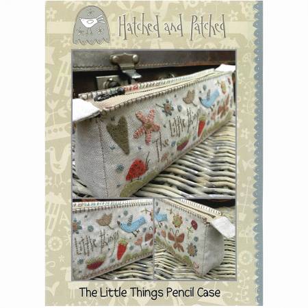 The Little Things Pencil Case pattern by Anni Downs of Hatched and Patched. Finished Size: 3 inch x 9 inch x 1 inch