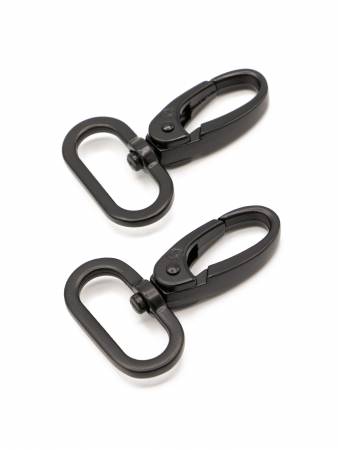 1" Swivel Snap Hook-Set of Two by ByAnnie. Black Metal