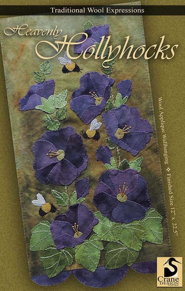 Picture of Heavenly Hollyhocks Wall Hanging  by Jan Mott of Crane Design