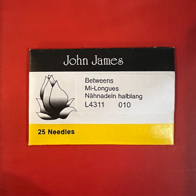 Betweens Quilting Needles by John James in size 10 - pack of 25