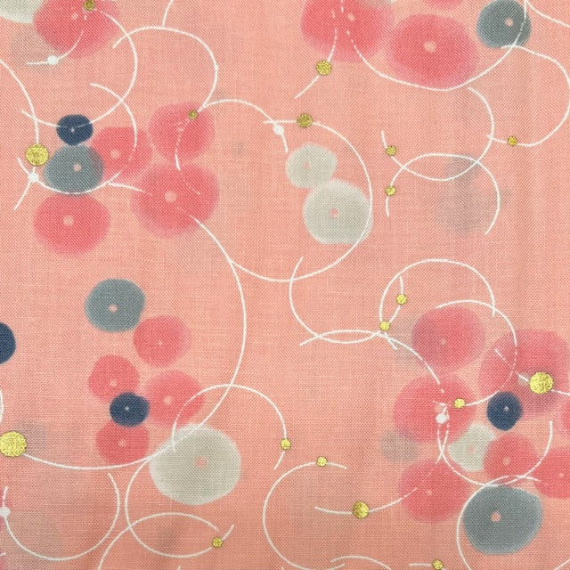 Dance in Paris by Zen Chic for Moda. Bubble Gum Pink and gold metallic