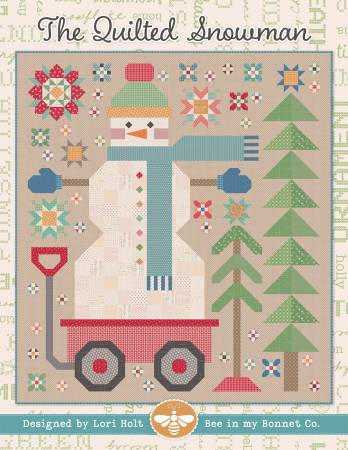 The Quilted Snowman by Lori Holt for It's Sew Emma. Finished Size: 87.5 inch x 97.5 inch