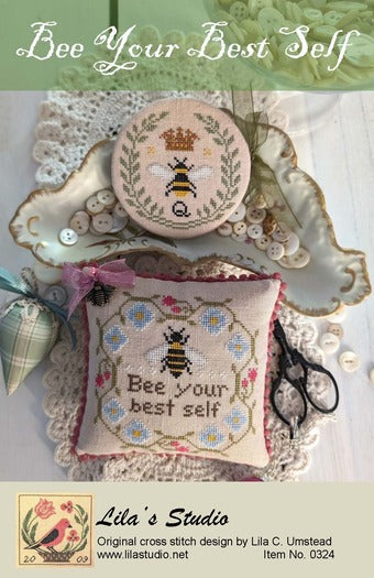 Bee Your Best Self Cross Stitch Pattern by Lila C. Umstead of Lila's Studio