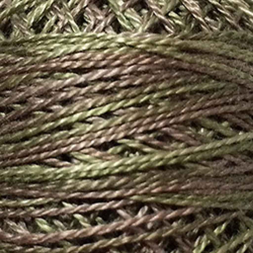 Valdani Variegated Color Pearl Cotton Ball Available in Sz. 8 -73 yds. - great for applique, wool applique, big-stitch quilting. Dried Leaves- muted browns and greens
