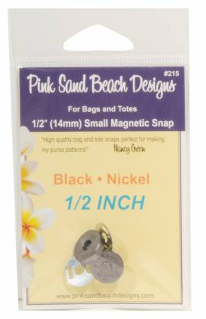 1/2 inch Magnetic Snap by Nancy Green for Pink Sand Beach Designs. Black Nickel