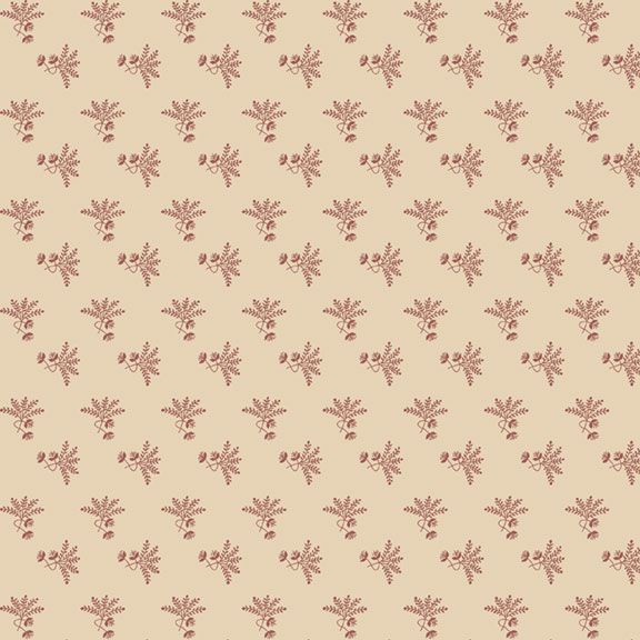 Pint Sized Neutrals by Carrie Quinn for Marcus Fabrics. Ferny Plant - Red