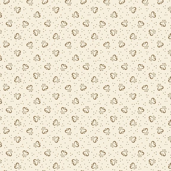 Pint Sized Neutrals by Carrie Quinn for Marcus Fabrics. Divided Heart - Brown