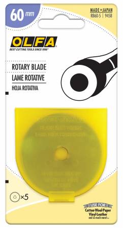 60 mm Rotary Blade Refill by Olfa. 5 pack