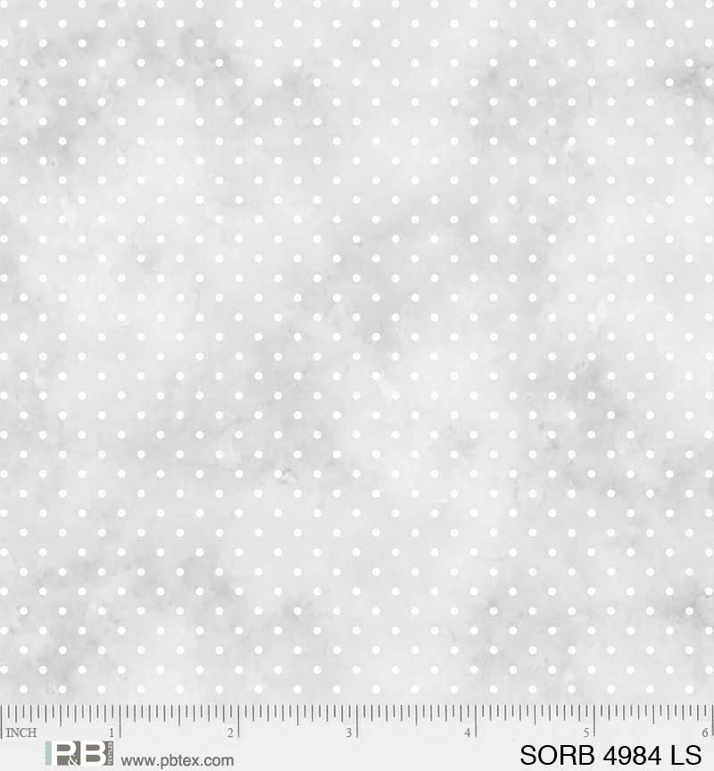 Sorbet by Wendy Sheppard for P&B Textiles. Pin Dot Light Gray