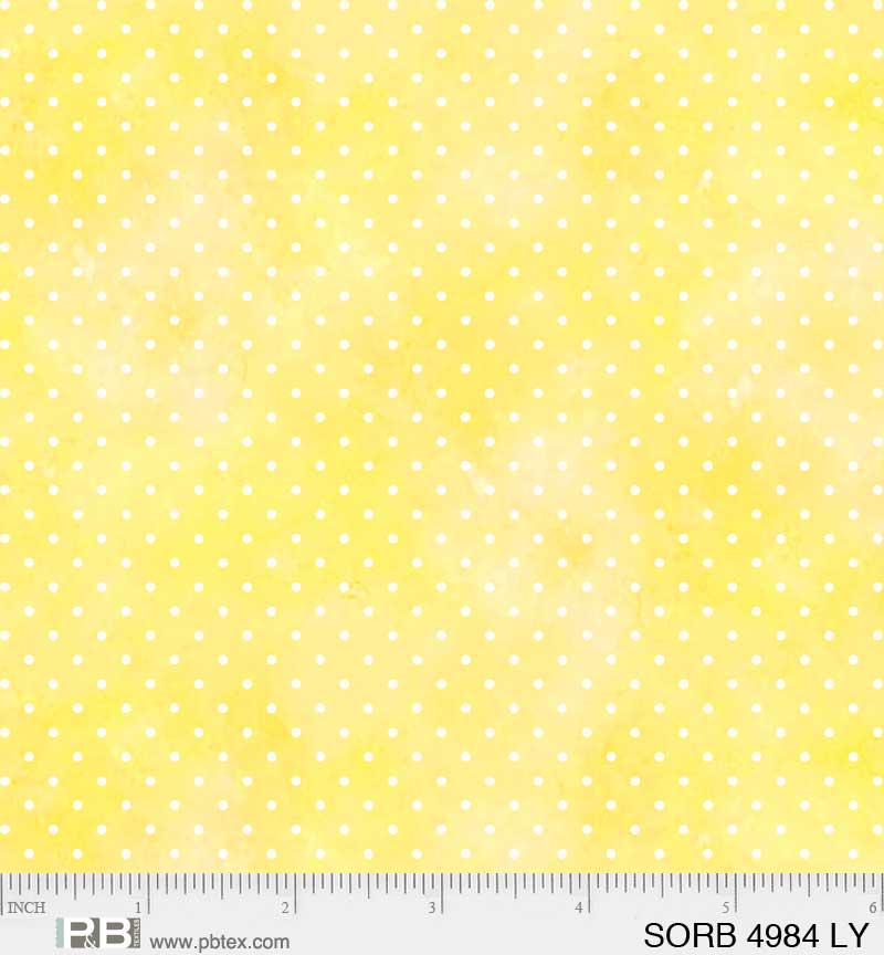 Sorbet by Wendy Sheppard for P&B Textiles. Pin Dot Light Yellow