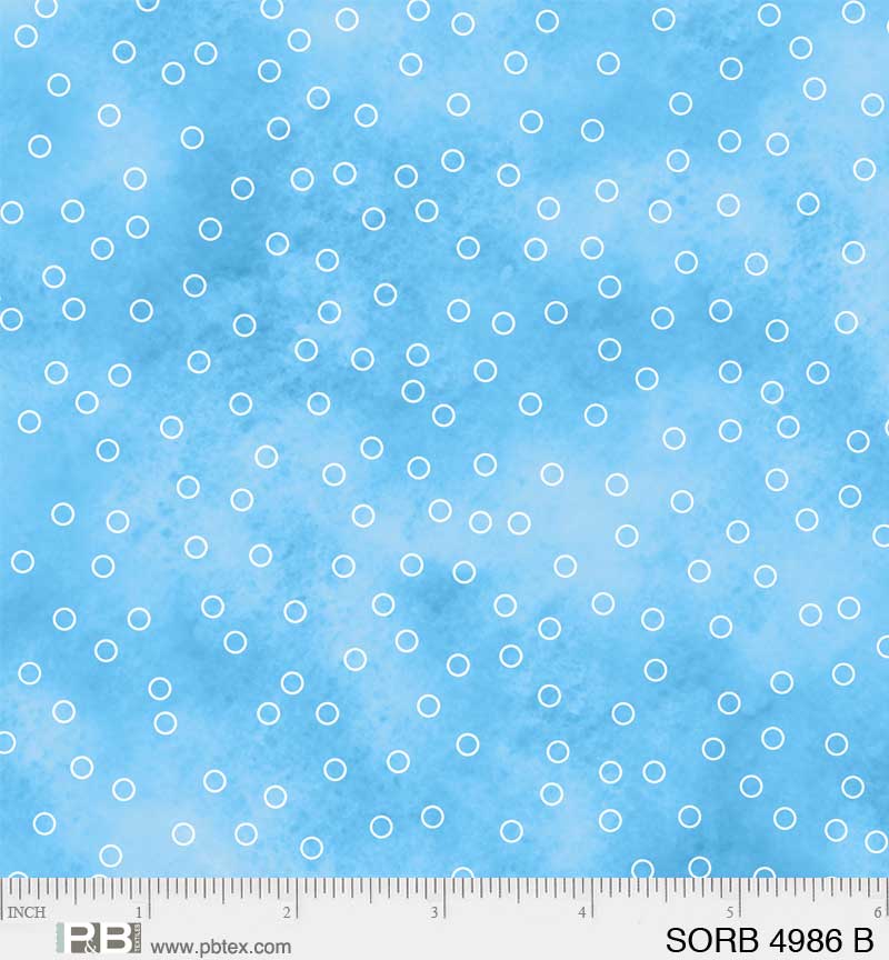 Sorbet by Wendy Sheppard for P&B Textiles. Tossed Dots Blue