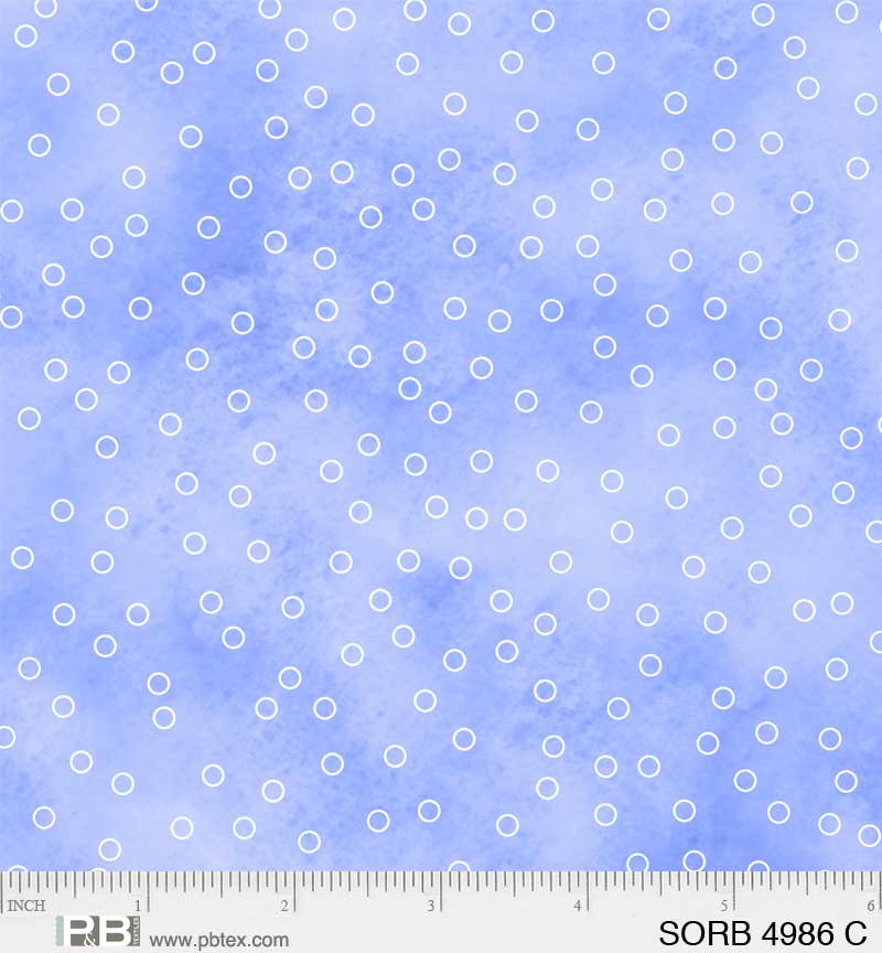 Sorbet by Wendy Sheppard for P&B Textiles. Tossed Dots Periwinkle