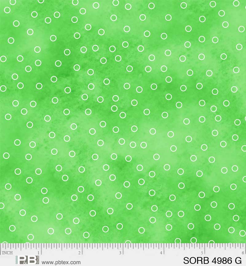 Sorbet by Wendy Sheppard for P&B Textiles. Tossed Dots Green