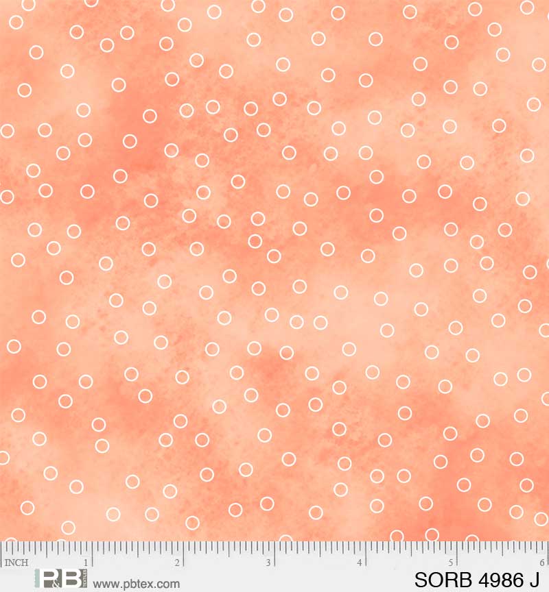 Sorbet by Wendy Sheppard for P&B Textiles. Tossed Dots Peach