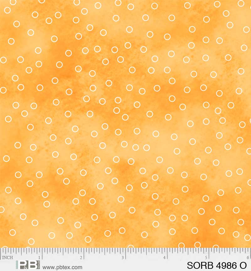 Sorbet by Wendy Sheppard for P&B Textiles. Tossed Dots Orange