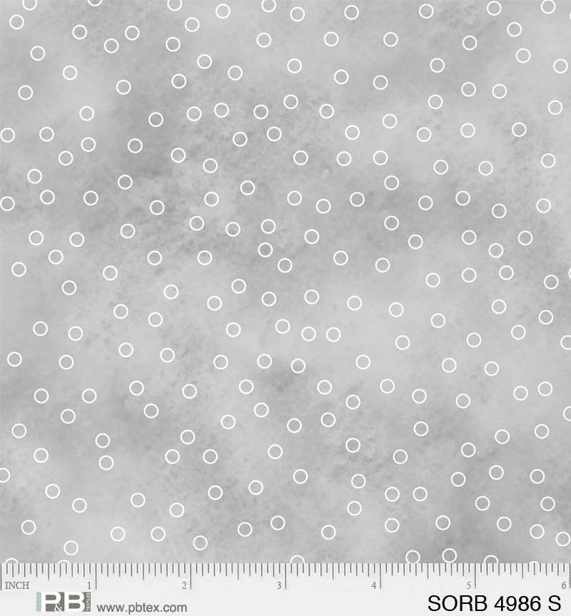 Sorbet by Wendy Sheppard for P& B Textiles. Tossed Dots Gray