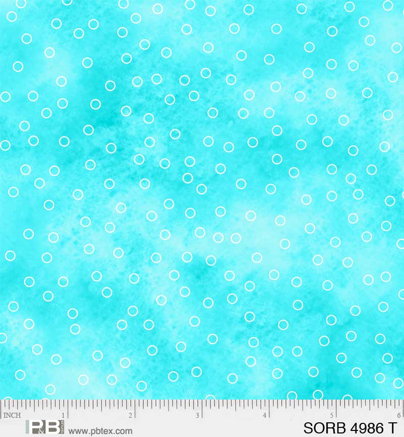 Sorbet by Wendy Sheppard for P&B Textiles. Tossed Dots Teal Blue