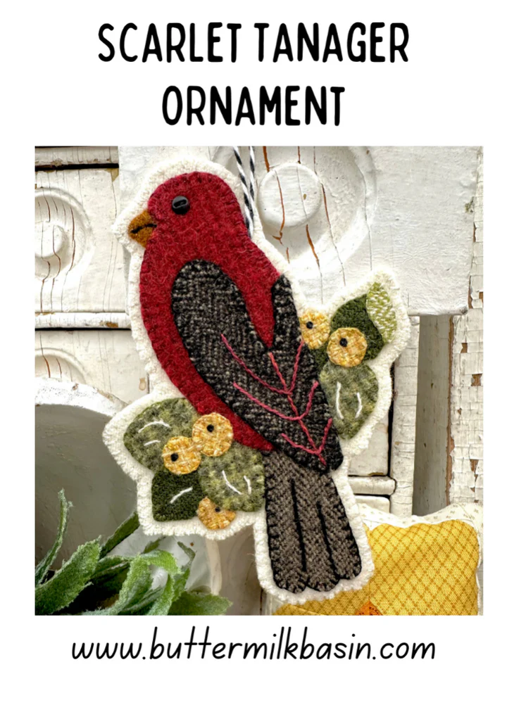 Scarlet Tanager Ornament Kit by Stacy Gross West of Buttermilk Basin.