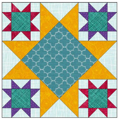 Starry Night Mini-Mystery pattern cover to make the 21" x 21" block. 