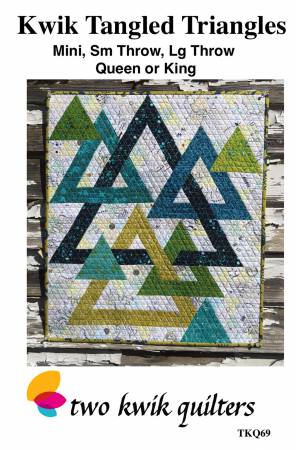 Kwik Tangled Triangles pattern designed by Two Kwik Quilters can make a variety of sizes, from mini - king.