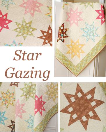 Star Gazing Pattern by Margot Languedoc of The Pattern Basket. Pattern makes a 60 1/2 inch x 77 inch quilt.