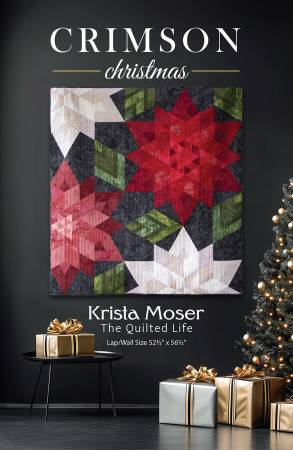 Crimson Christmas pattern by Krista Moser of The Quilted Life. Finished size 52 ½” x 56 ½”