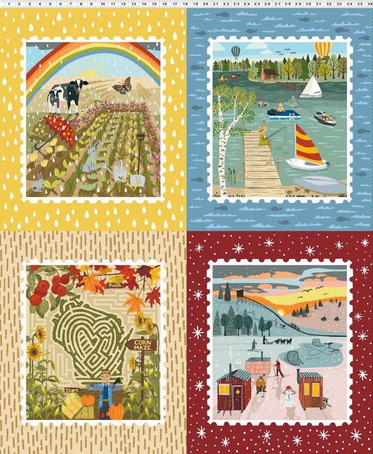 State Panel Print 2025 WI State Shop Hop State Panel Multicolor y4446-55 – River's Edge ...