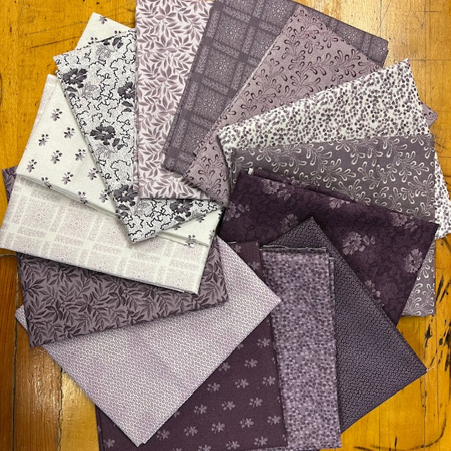 Circa: Purple by Whistler Studio for Windham Fabrics. Fat Quarter Bundle of 14 pieces. 