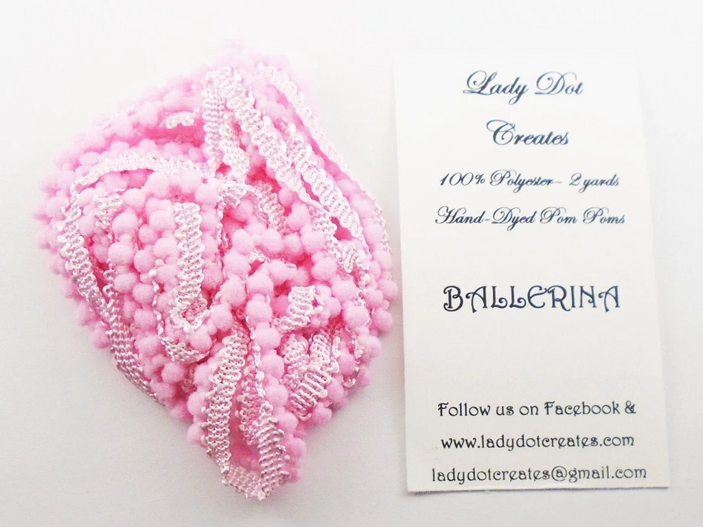 Baby Pom Poms by Lois Mouriski Bear of Lady Dot Creates. Ballerina - Pink