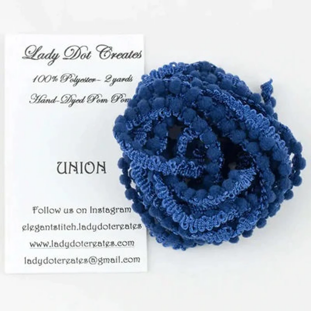 Baby Pom Poms by Lois Mouriski Bear of Lady Dot Creates. Union - Medium Blue