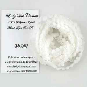 Baby Pom Poms by Lois Mouriski Bear of Lady Dot Creates. Snow - White