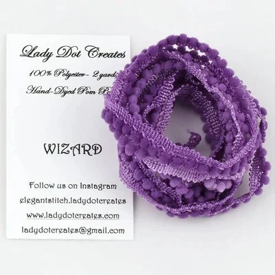 Baby Pom Poms by Lois Mouriski Bear of Lady Dot Creates. Wizard - Purple