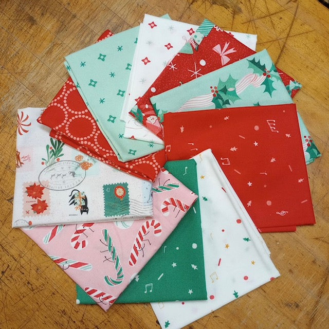 Fat Quarter Bundle 10 fabrics of Tiny Christmas