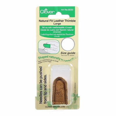 Natural Fit Leather Thimble by Clover. Large