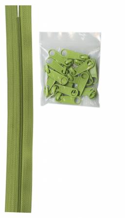 Zippers by the Yard by ByAnnie. Apple Green