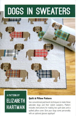 Dogs in Sweaters - Quilt and Pillow Pattern by Elizabeth Hartman.